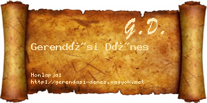 Gerendási Dénes névjegykártya